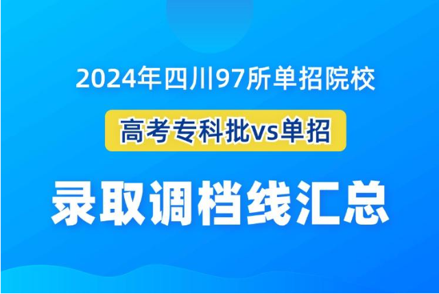 2024年四川省97所单招院校单招vs高考专科批调档线